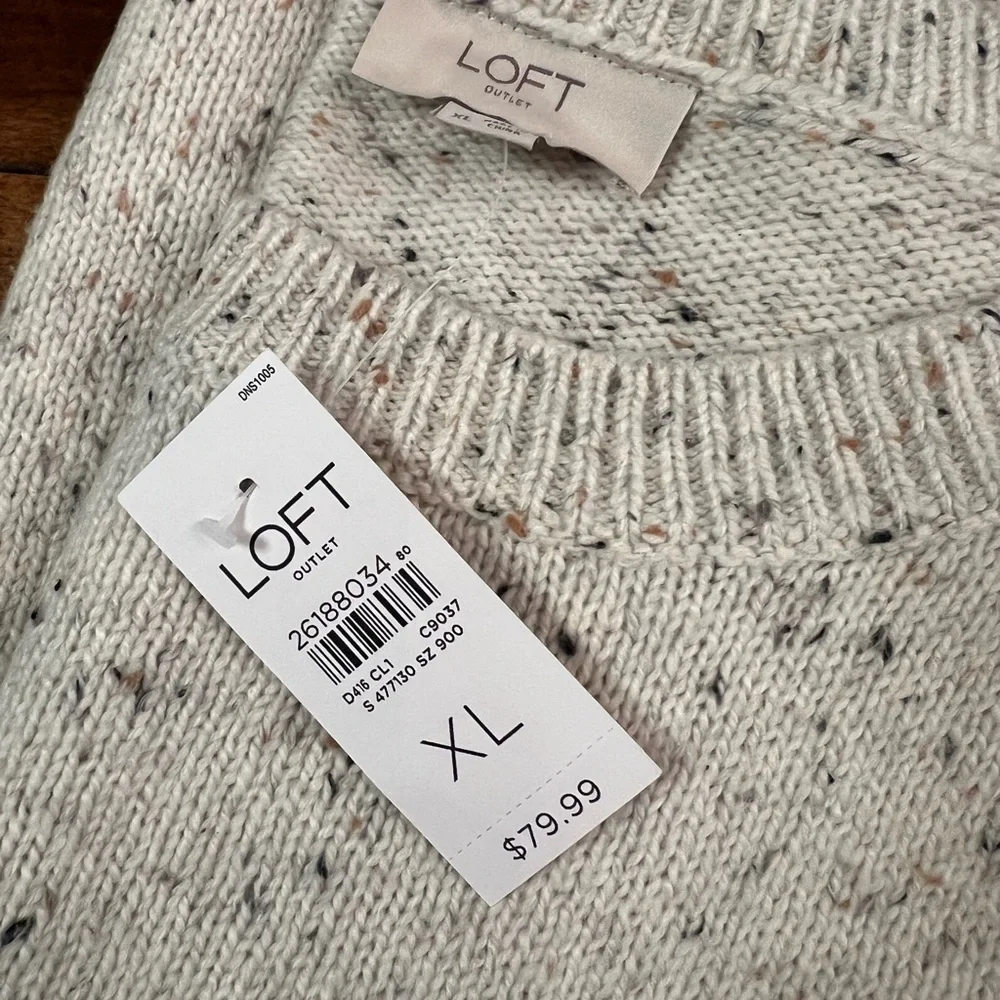 LOFT Cream Midi sweater dress with button details - Picture 6 of 6